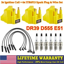 Ignition Coil DR39 & Spark Plug & Wire Set For 1996-08 Buick Lucerne Chevy 3.8L