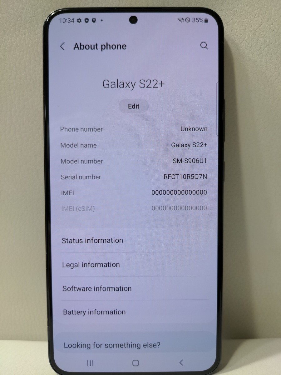 Samsung Galaxy S22+ Plus-128GB-Black- WON'T CONNECT TO NETWORK