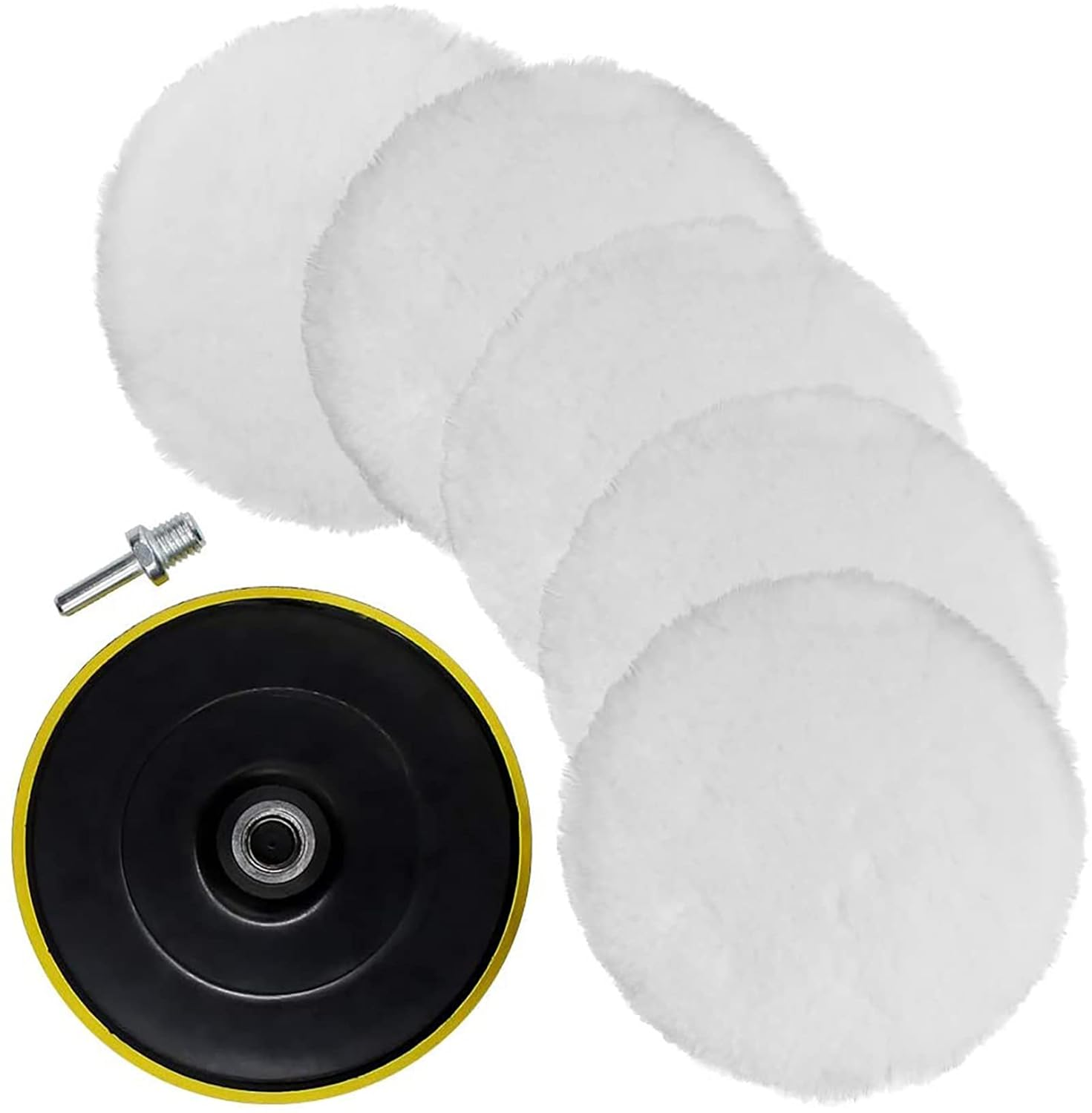 7 Pcs 6 Inch Wool Polishing Pads Polishing Buffing Wheel for Drill Buffe