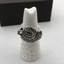 925 Sterling Silver Leaf Ring Size O 1/2 Uk 7.5 US Leaves Chunky Jewellery Gift