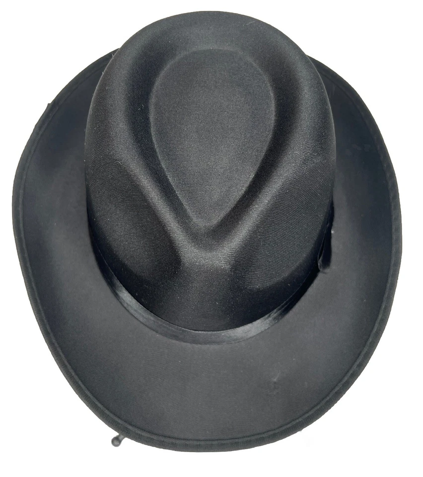 Foro Novedades Hombre Negro De Lujo Adulto Fedora Sombrero Gángster Mago Disfraz Foto 2 de 4