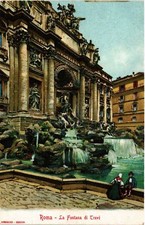 Old postcard AK ROME The Trevi Fountain Italy (551505)