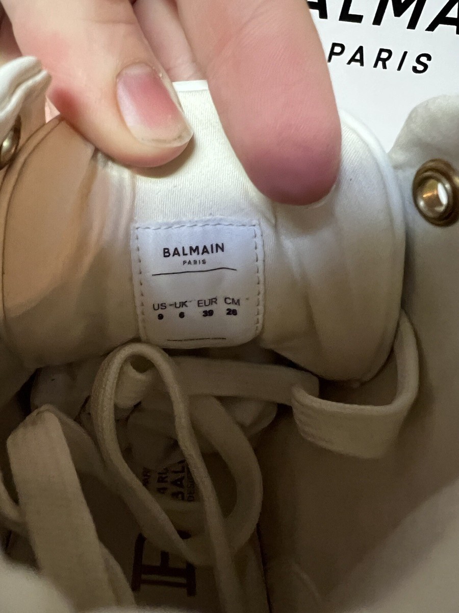 Balmain B Court High Top Lace Up Sneaker White Sz 39 / 9 | eBay