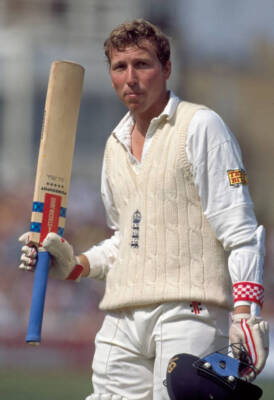 England opening batsman Michael Atherton leaves the field aft- Old Cricket Photo
