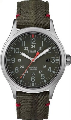 Timex TW2R60900 Men's Steel Analog Watch Green Strap