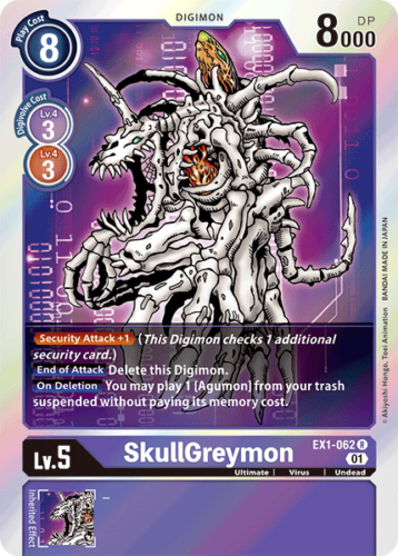 Foil SkullGreymon EX1-062 R Classic Collection Digimon TCG - Picture 1 of 2