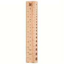 1pc Rectangle Wooden Knitting Needle Gauges het Ruler BurlyWood 12x2x1.1cm