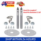 <!--F#f_0-->Stainless Steel Mount Hood Pins Plate Bonnet Lock Kits Universal Racing Style AU<!--F/-->