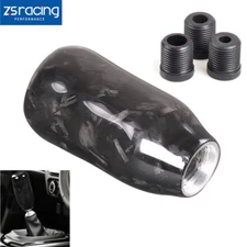 Black Forged Universal  Carbon Fiber Manual Gear Shift Knob Lever Shifter