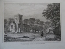 Willesden Church Middlesex Griffiths after Wood London small engraving
