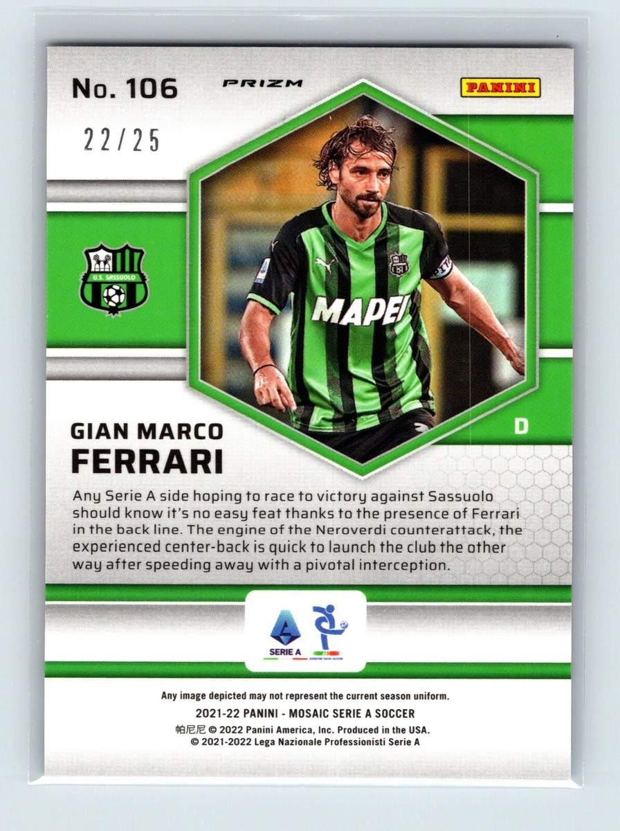 2021-22 Panini Mosaic Serie A #106 Gian Marco Ferrari RC Pink