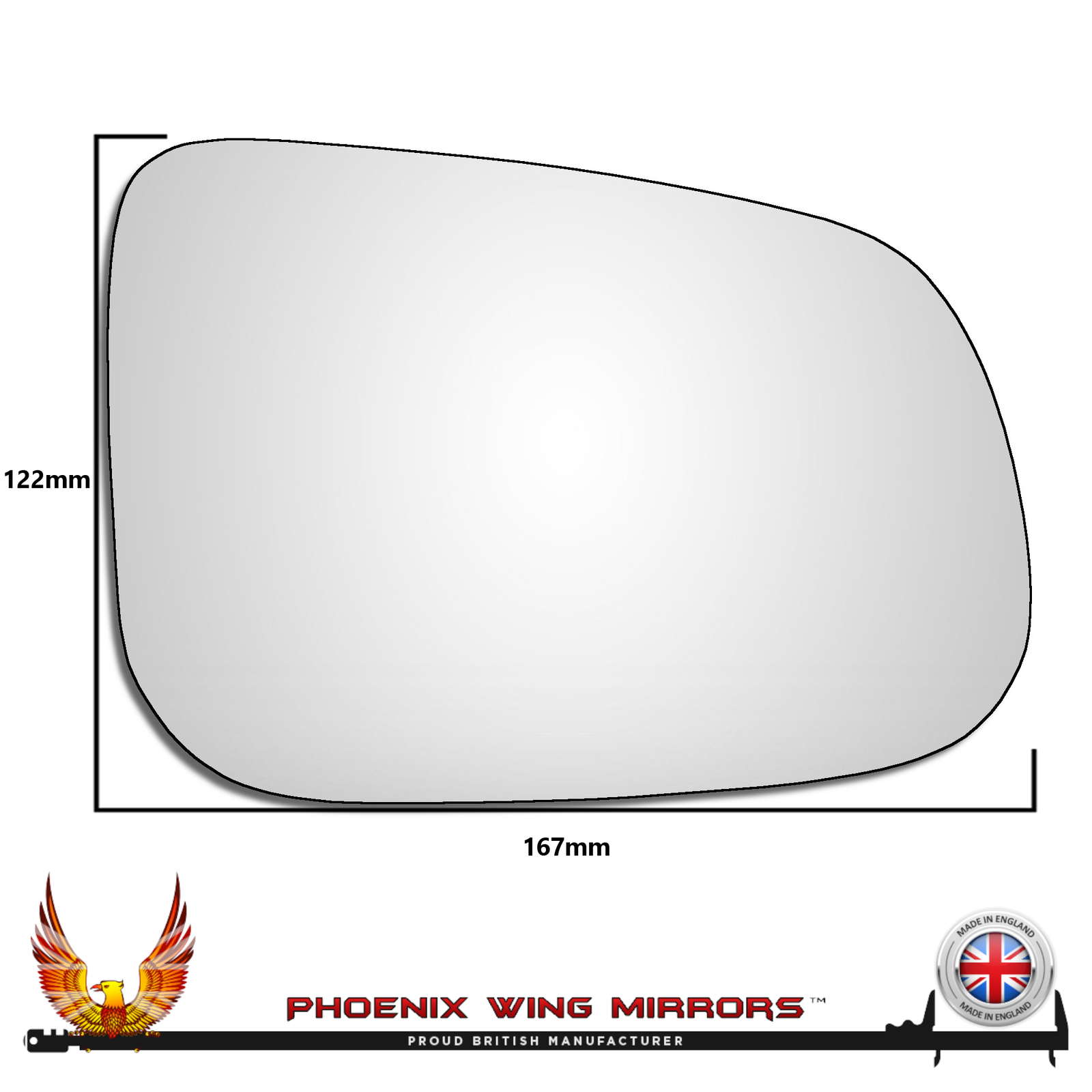 Right Hand Drivers Side Jaguar XE 2015-2023 Convex Wing Door Mirror Glass