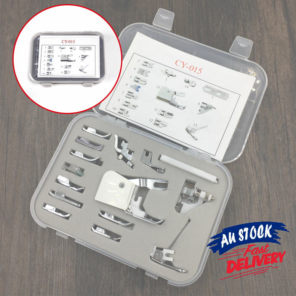 15x Presser Sewing Machine Feet Walking Foot Kit Compatible With