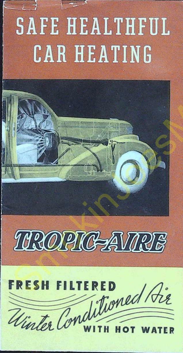 Folleto de colección seguro saludable calefacción coche aire tropical aire fresco filtrado 1939