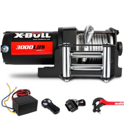 X-BULL 3000LBS Electric Winch 12V Steel Cable Off-Road UTV ATV 4WD Small Winch