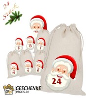 Weihnachtskalender Weihnachtsmann Adventskalender Zum BefüLlen 24 StoffsäCkchen
