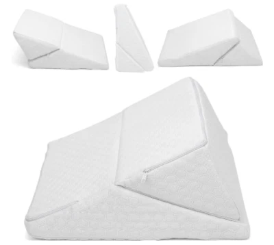 ‎TOP HOME SOLUTIONS 4 in 1 Wedge Support Pillow Cushion , Memory Foam, Leg/Sitting/Lying/Elevation
