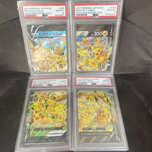 Pokemon PSA 10 4Set Pikachu V-Union Japanese 025-028/028 25th Anniversary 2021