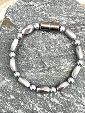 100% Magnetic Hematite Bracelet Anklet Necklace Lt Pewter Grey