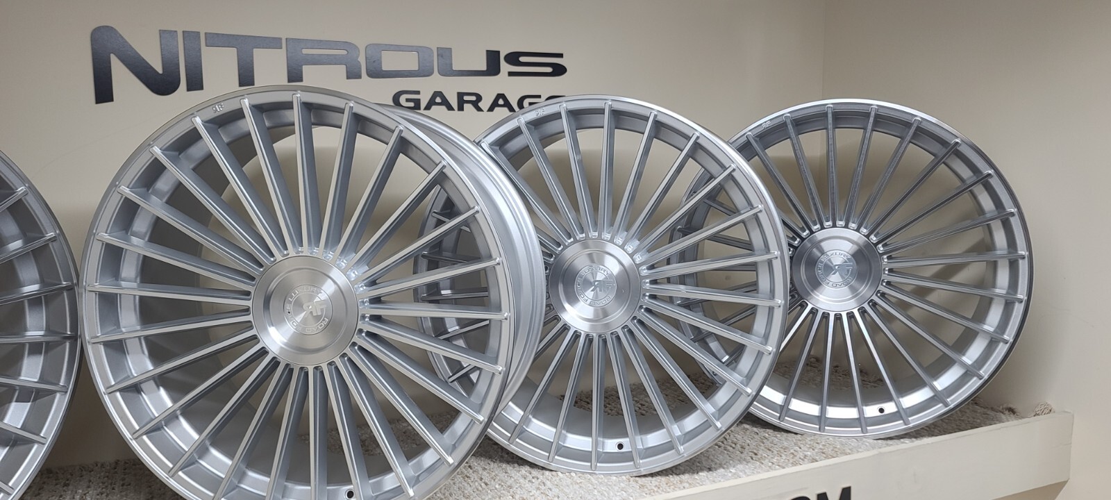 22 SILVER POLISH CONCAVE STAGGER RF22 WHEELS FIT BENTLEY FLYING SPUR SEDAN 03-18