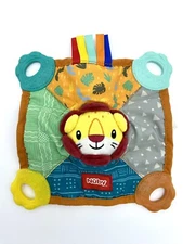 Nuby Lion Colorful Teething Blankie Squeak Crinkle Comfort Teether Baby Gift Toy
