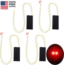 4 Pcs Halloween Glowing LED Light up Eyes for Mask Cosplay Laser Eyes with Batte