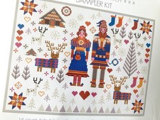 Counted Cross Stitch Kit SAAMI FOLKIES Christmas Lapland Aida 14 Riverdrift