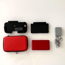Nintendo 3DS Console + Case + Charger + Circle Pad Pro Set of 3 Red Near mint