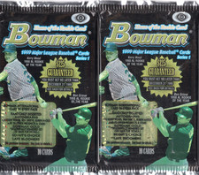 2 Packs 99 Bowman Baseball Ser. 1 Burrell, Kearns Rookies Autos. NICE PACKS