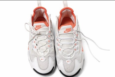 Nike Zoom Air White Orange Athletic Running Sneakers Lace-Up Women s 7.5