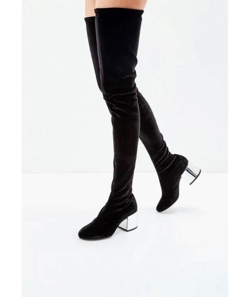 Women Maison Margiela Boots Black Velvet 37