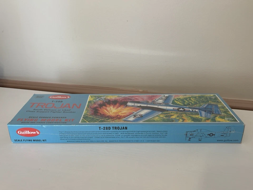Guillow's T-28D Trojan Balsa Wood Flying Model Kit #901 Fighter Bomber Sealed - Image 4 of 4