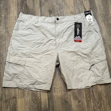 Wrangler Men  s ATG Cargo Shorts 9  Performance Elastic Waist Light Khaki Size 44