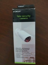 e-Circuit Fake Surveillance Security Camera Easy Mounts to Wall or Ceiling White