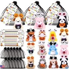 Sosation 72-Piece Halloween Mini Plush Toy Set - Stuffed Animals with Bags &