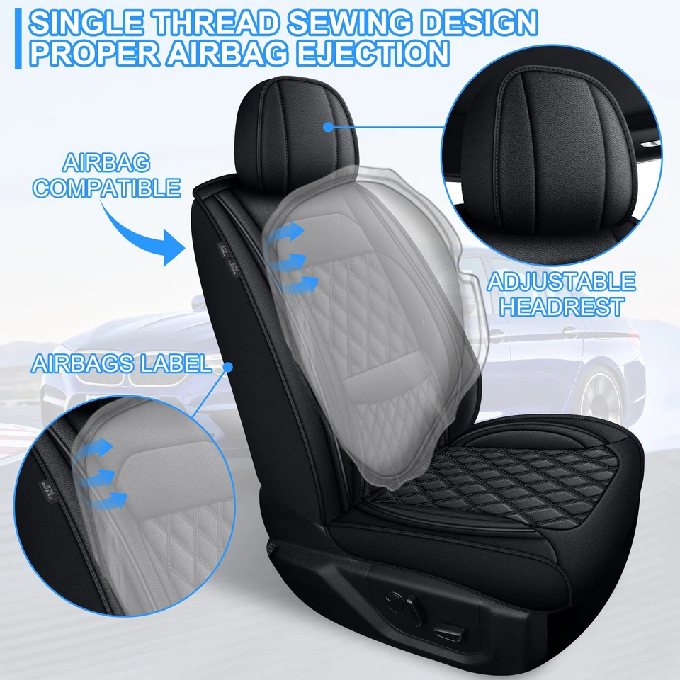 Car Seat Covers For Chevrolet Volt 2011-2019 PU Leather Cushion( 2 Seats) - Image 4 of 4
