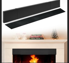 Adjustable Fireplace Heat Deflector 28–48” TV Heat Shield 6” Black Steel