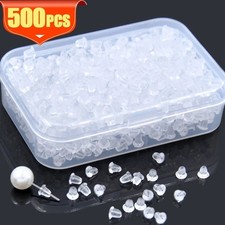 Silicone Earring Backs 500PCS Rubber Stopper Stud Replacement with Box