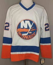 Mike Bossy New York Islanders White & Blue "1977-84 Throwback" CCM NHL Jersey