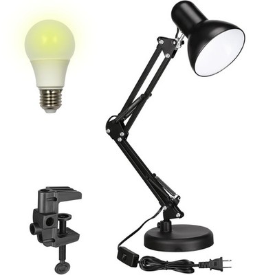 QUUQ Metal Desk Lamp with Clamp, Swing Arm, Architect Adjustable