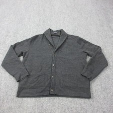 Polo Ralph Lauren Sweater Mens XL Gray Shawl Collar Button Cardigan Pockets