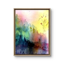 8"x10"  Oridinal Watercolor Paper Expressionism Abstract Design Home Art