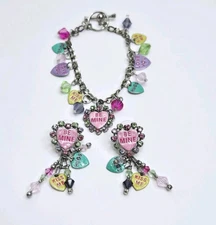 Vtg Latr 2Go Valentines Day Be Mine Bracelet And Earrings Lunch At The Ritz Rare