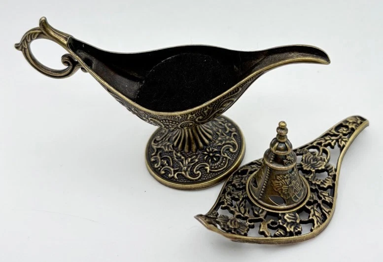 Porta Incenso Bronzo Lampada Aladino - Immagine 3 di 3