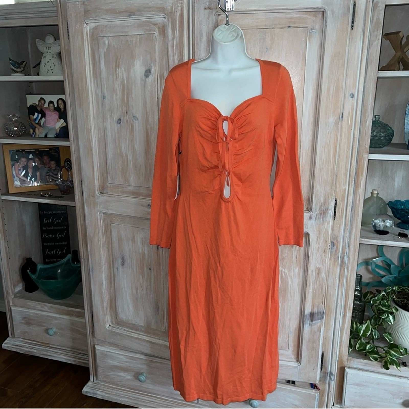 Anthropologie Callahan Mango Front Tie Dress NEW Women’s Medium thumbnail 8