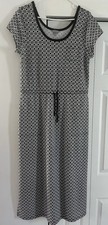 T By Talbots  Maxi Dress Sz Medium Tie Waist Black /white Sz large NWOT