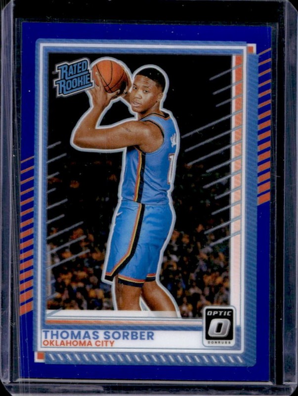 2025-26 Panini Donruss Thomas Sorber Optic Blue Rookie RC #/49 Thunder