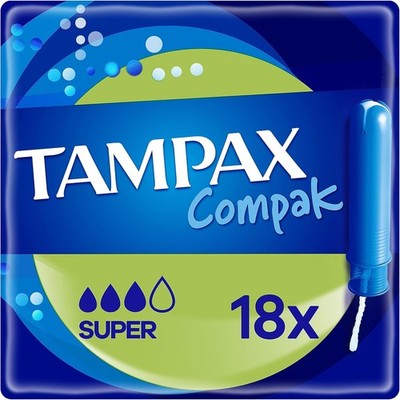 Tampax Compak Super Tampons 18 Stück   Diskret, sicher & komfortabel