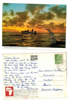 Postkarte - Tiefseeangeln, Kenia, John Hinde Original, verschickt 1978
