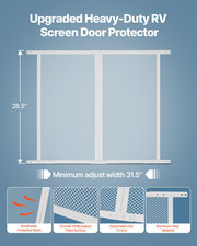 Premium RV Screen Door Protector 28.5 x 31.5 in - Easy to Install and Pet-Friend